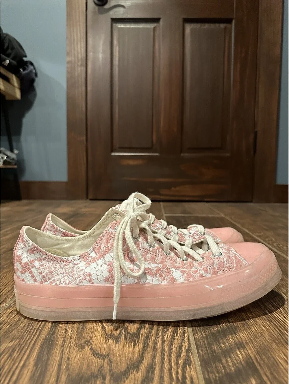 Converse Golf Le Fleur Pink Snake Skin Low Top Sneakers Size 10